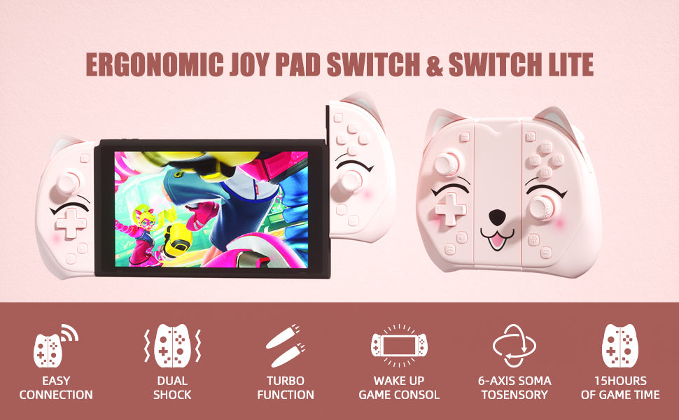 Mytrix Peachie - JoyPad for Nintendo Switch, the Newest Switch OLED, and Switch Lite Mytrix Peachie - JoyPad for Nintendo Switch, the Newest Switch OLED, and Switch Lite